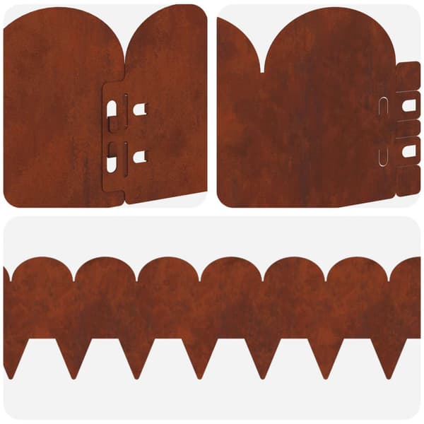 Kant för gräsmatta 20 pcs 103 x 15 cm Stål Rostig