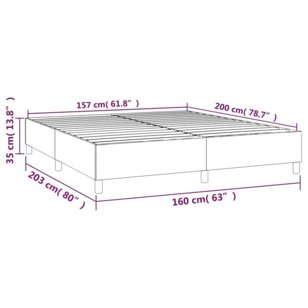Boxspring-sängram gräddvit 160x200 cm tyg
