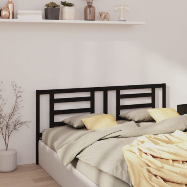 Sänggavel svart 206x4x100 cm massiv furu