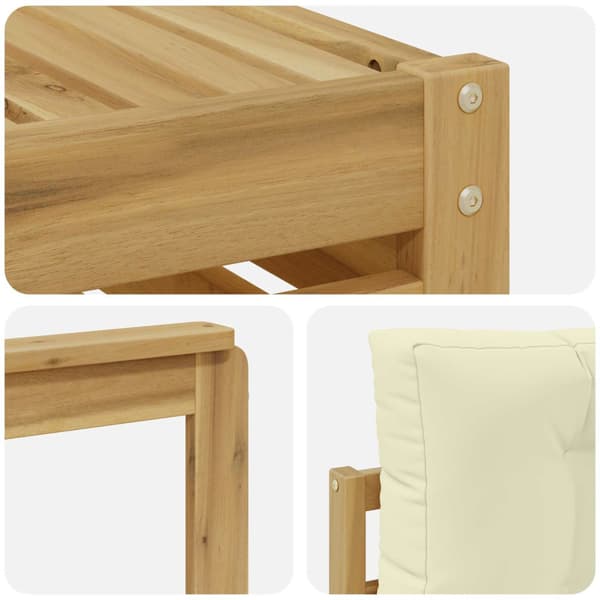 Utomhussoffset 8 pcs Vit och grädde 79 x 79 x 37 cm Polyester