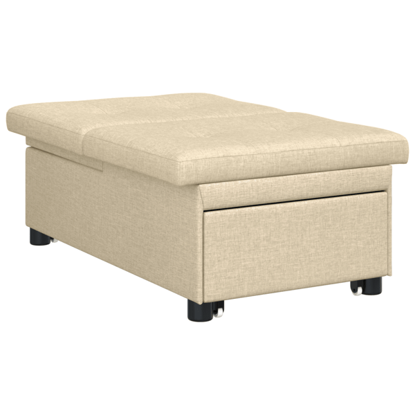 Pull Out Sofa Bed Kräm 194 x 50 x 82 cm tyg