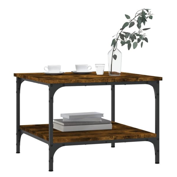 Soffbord rökfärgad ek 55x55x40 cm konstruerat trä