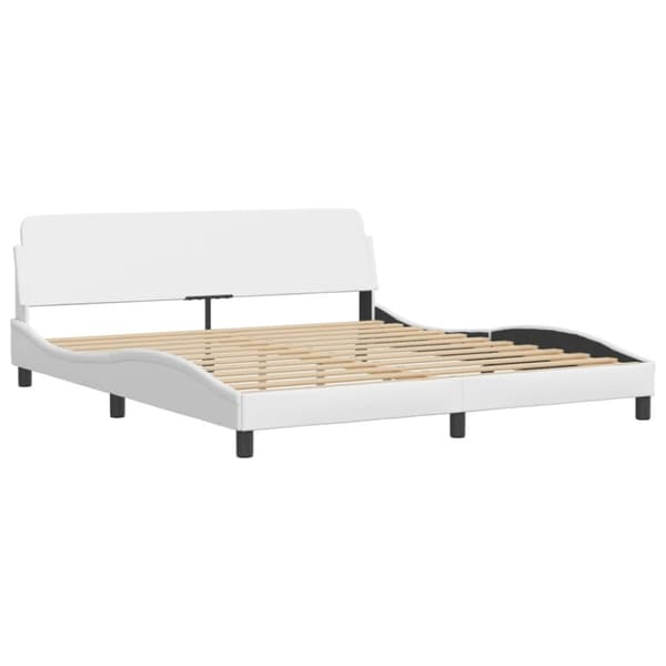 Bed with Mattress "Hvar" White 180x200 cm Faux Leather