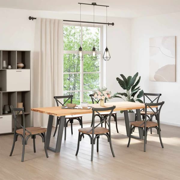 Matbordsben U-formade 2 st antracit 60x(72-73) cm stål