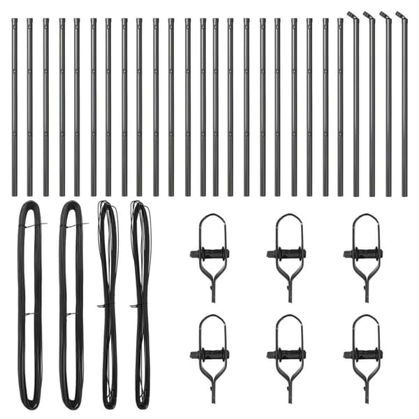 Stängselstolpe 26 pcs Grå 3,2 x 3,2 x 100 cm