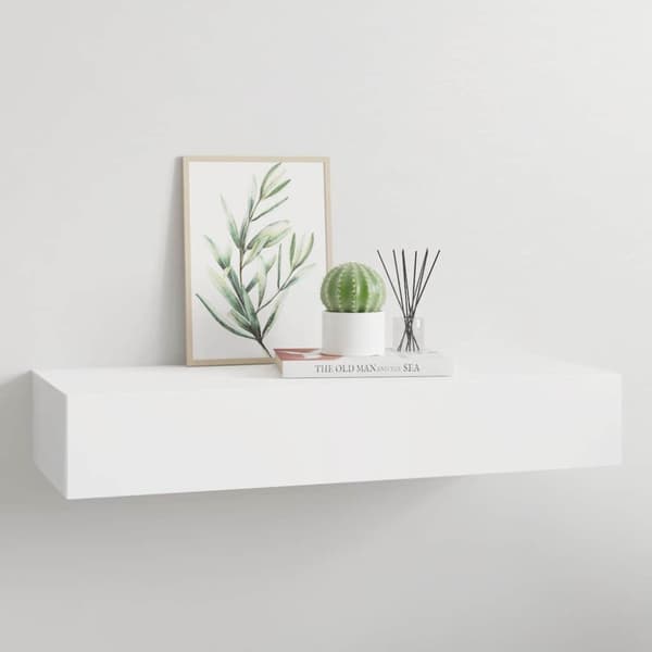 Väggmonterad låda vit 60x23,5x10 cm MDF