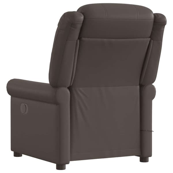 Massagefåtölj brun glansig konstläder