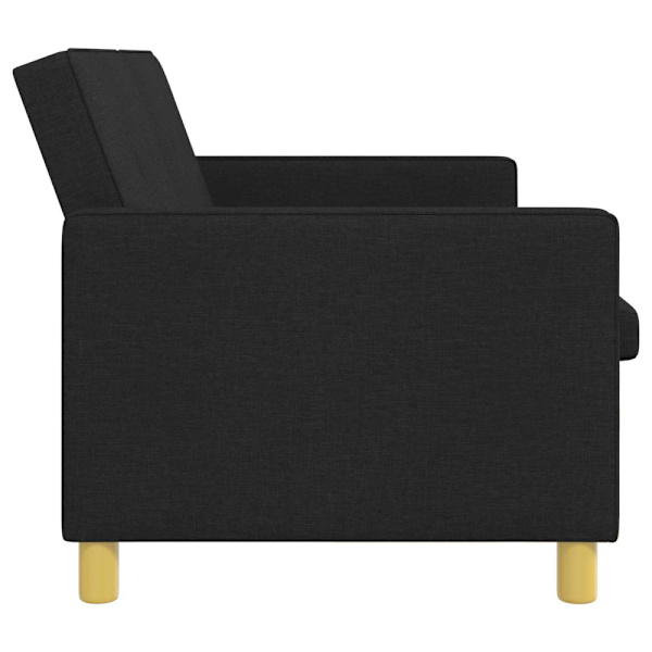 Pull Out Sofa Bed Svart Tyg