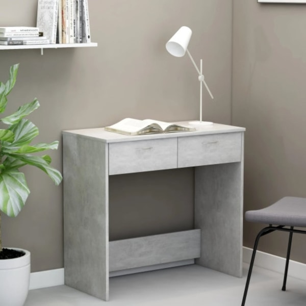 Skrivbord betonggrå 80x40x75 cm konstruerat trä