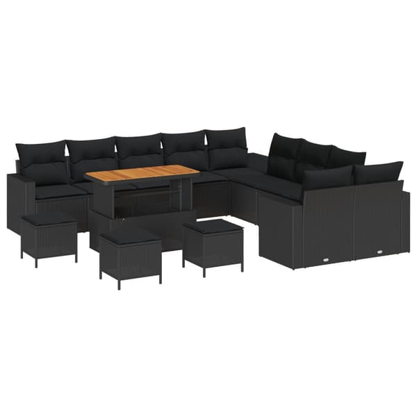 Trädgårdsoffset 14 pcs Svart konstrotting
