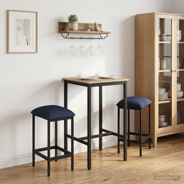 Barpall 2 st Blå 40 x 32 x 64 cm Konstruerat trä