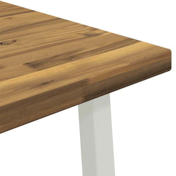 60 x 55 x 75 cm Massivt Akaciaträ Vit Rektangulär