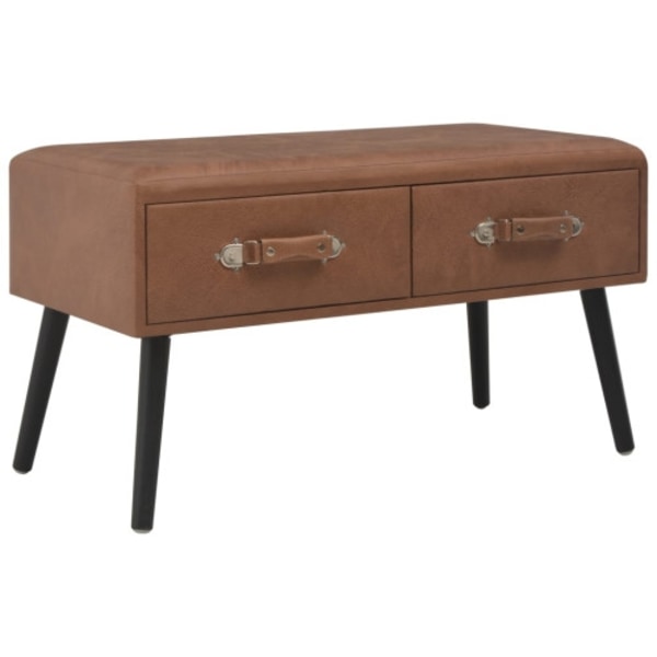 Soffbord mörkbrun 80x40x46 cm konstläder