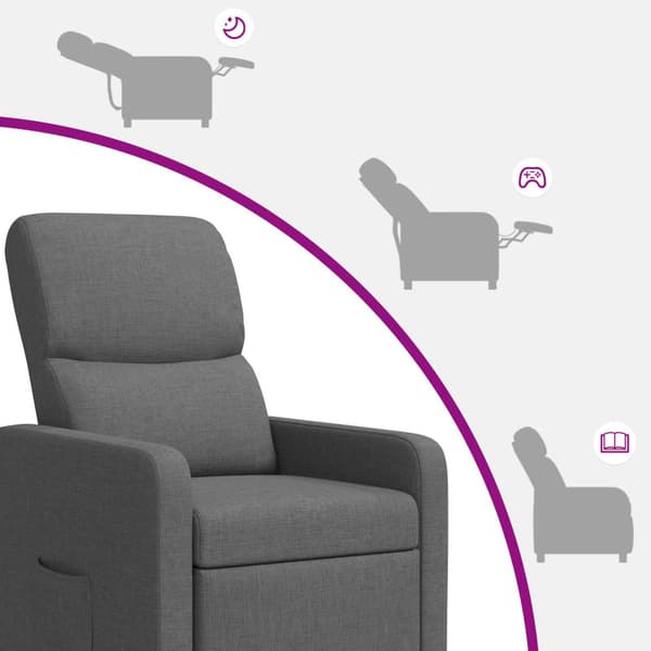 Massagefåtölj Mörkgrå Tyg