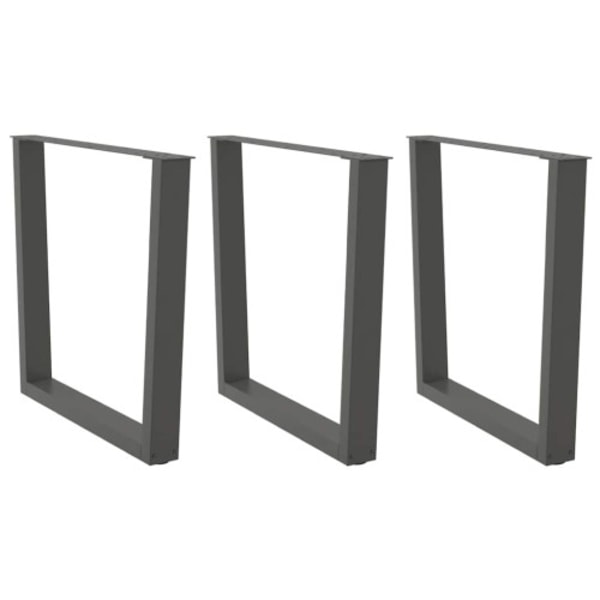 Matbordsben V-formade 3 st antracit 80x(72-73,3) cm stål