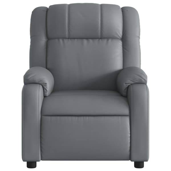 Elektrisk massagefåtölj grå konstläder
