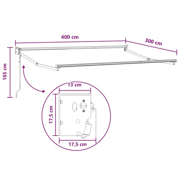 Markis Taupe 4 × 3 m Polyester och metall