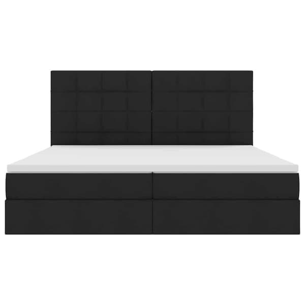 Förvaringssäng med madrass Svart 200 x 200 cm Polyester