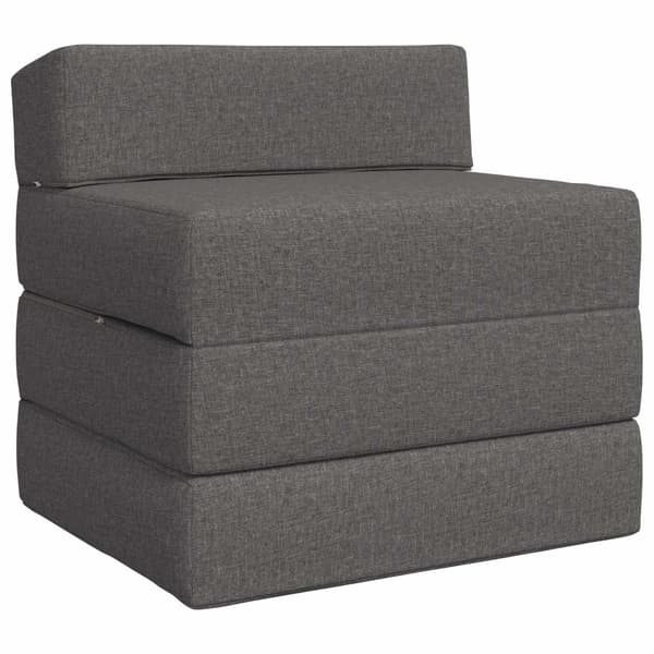 Fällbar Soffbed Ljusgrå 200 x 70 x 10 cm Tyg