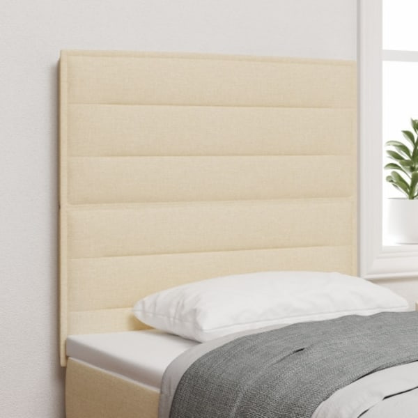 Sänggavel Linjer Design Gräddfärgad 100 cm Tyg