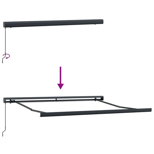 Utfällbar markis Sand 500 × 300 cm Tyg och Metall