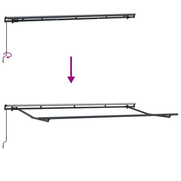Markisram Antracit 4 x 2 m Metall