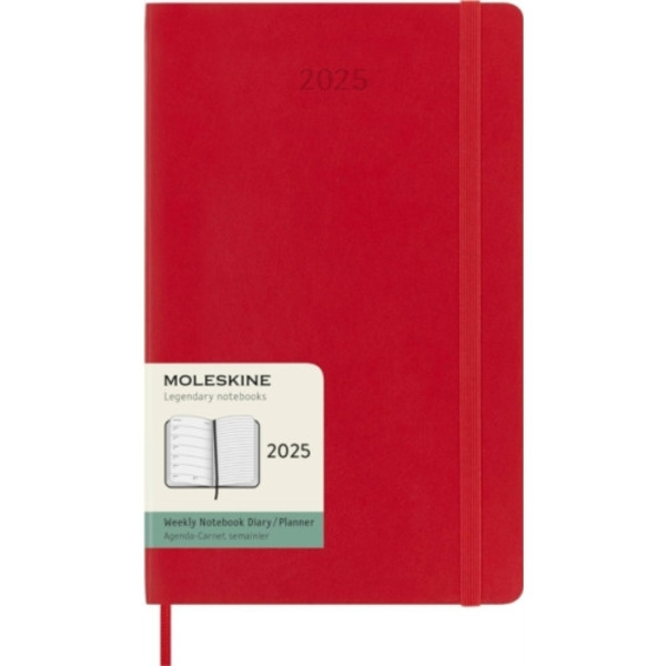 Moleskine 2025 12-Month Weekly Large Softcover Notebook: Scarlet Red