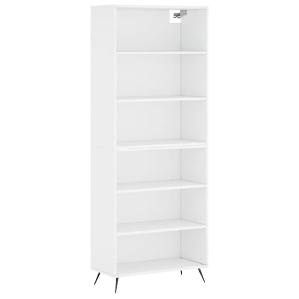 Högskåp vit 69,5x32,5x180 cm konstruerat trä