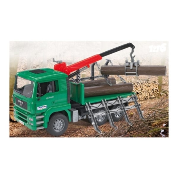 BRUDER Professional series - MAN Timber truck with loading crane and 3 trunks