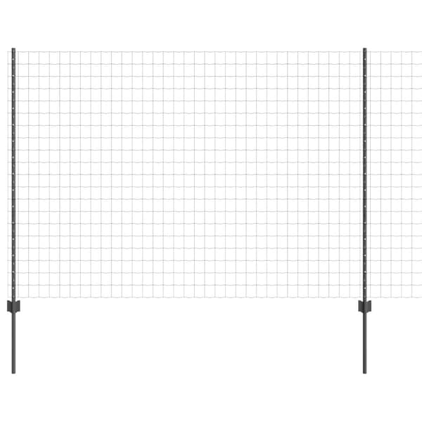 Stängsel med stolpe Grå 1,5 x 10 m Stål