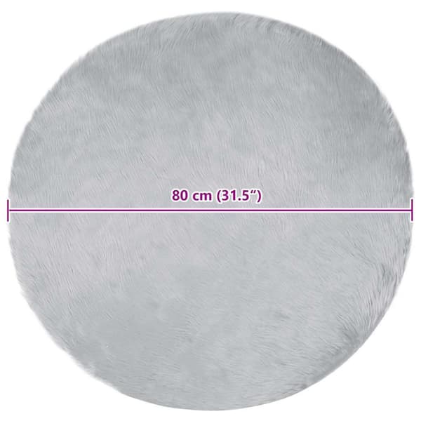 Fuskfäll matta TAFALLA Grå Ø 80 cm Polyester