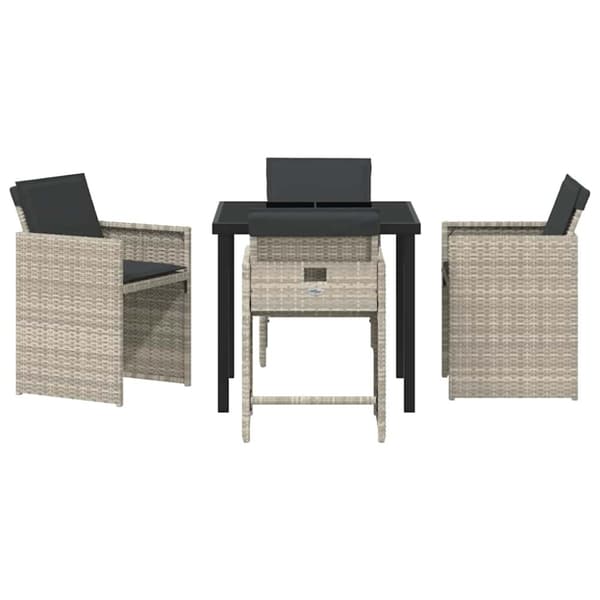 Trädgårdsmöbelset 5 pcs Ljusgrå konstrotting