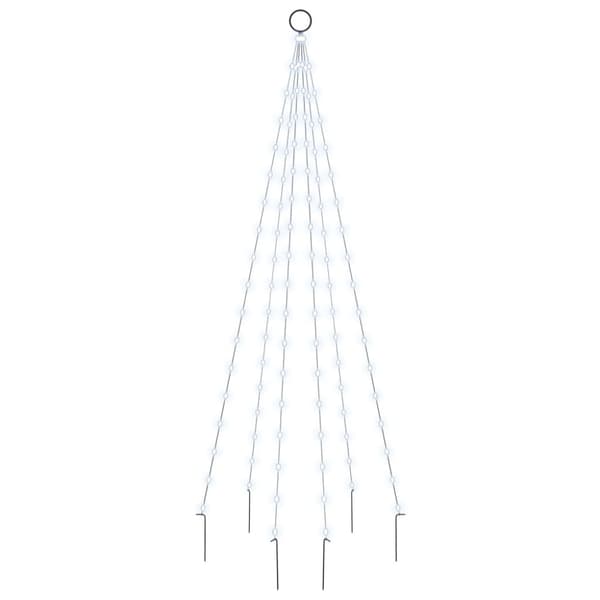 Julgran på flaggstång kallvit 108 LEDs 180 cm