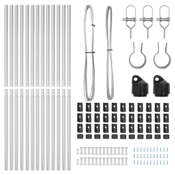 Stängselstolpe 13 pcs Silver Stål