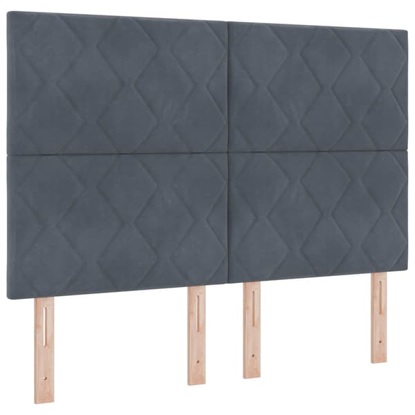 LED sängram med madrass Mörkgrå 140 x 190 cm Sammet