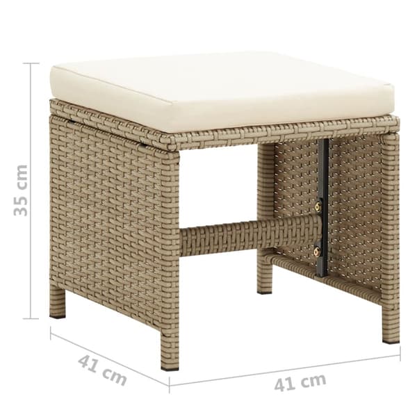 Trädgårdsstolar 2 st med dynor konstrotting beige