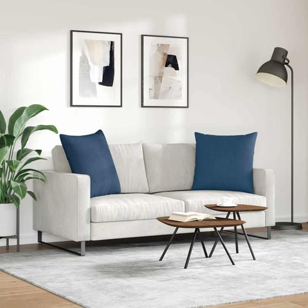 Sofakuddar 2 pcs Blå 80 x 80 cm tyg