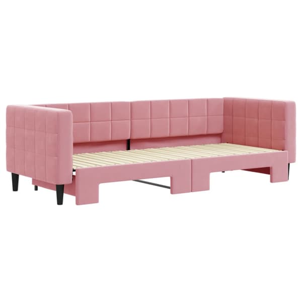 Dagbädd utdragbar rosa 80x200 cm sammet