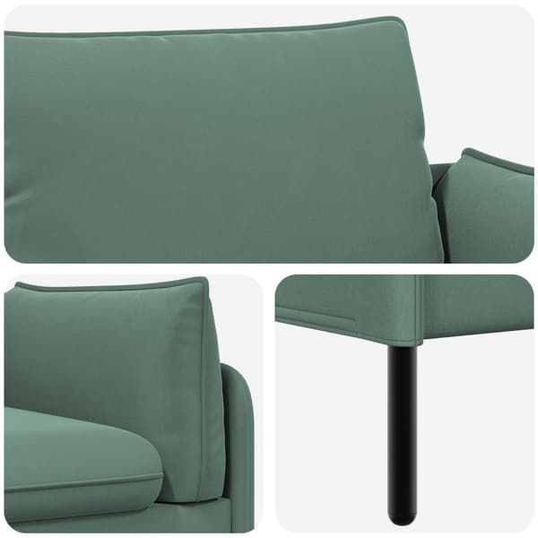2-sits soffa Havgrön 188 x 81 x 89 cm Sammet