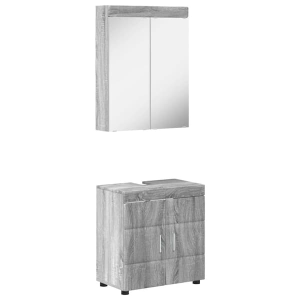 Badrumsmöbelset TULUM 2 pcs Grå Sonoma 60 x 34 x 63 cm