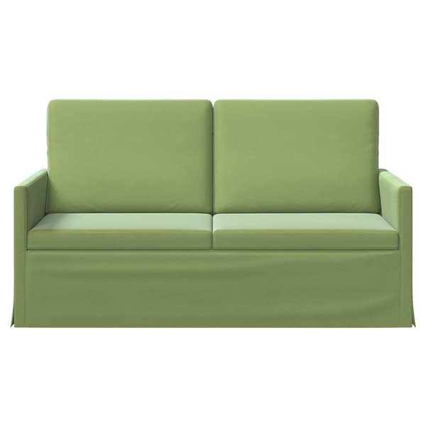 Soffa för 2 personer Ljusgrön 150 x 81 x 82 cm Sammet (V)