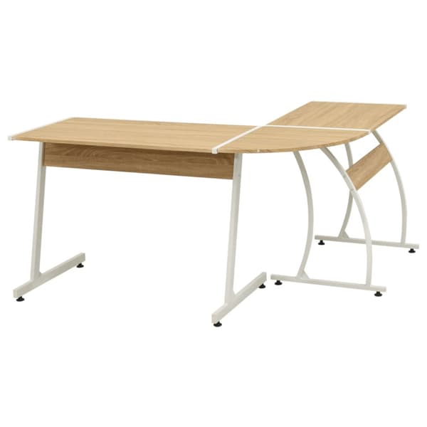 Hörnskrivbord L-formad ek