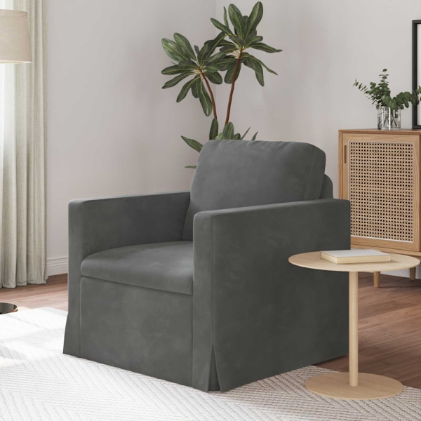 Soffa Mörkgrå 78 x 78 x 80 cm Sammet