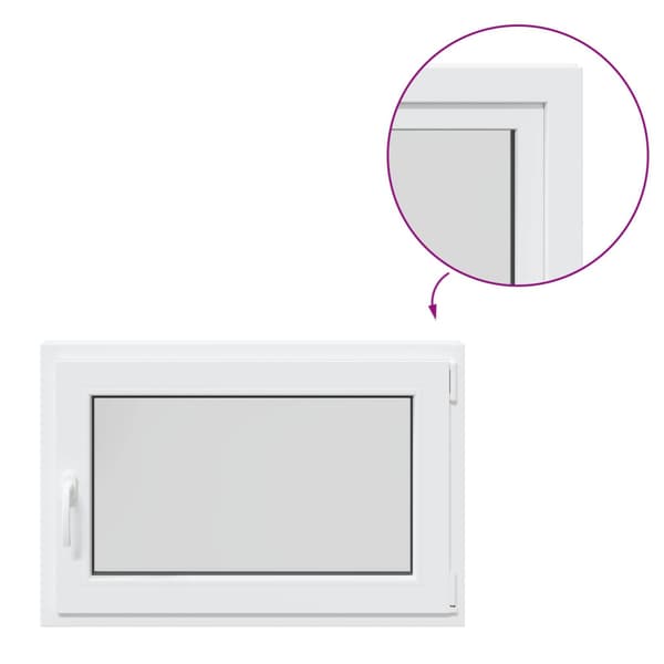 Källarfönster RISOR Vit 90 x 70 cm PVC och glas