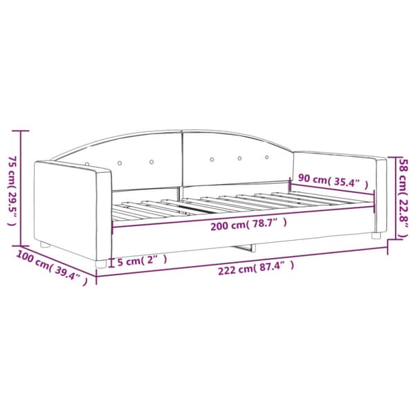 Dagbädd svart 90x200 cm sammet