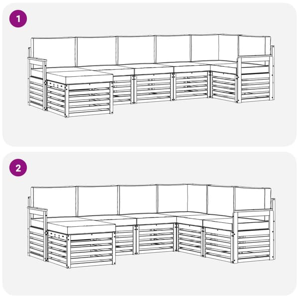 Utomhussoffset 7 pcs Vit och grädde