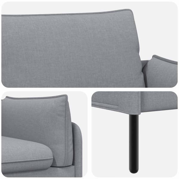 2-sits soffa Ljusgrå 188 x 81 x 89 cm Tyg