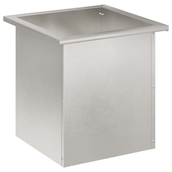 Odlingslåda med LED Silver 40 x 40 x 40 cm Rostfritt stål