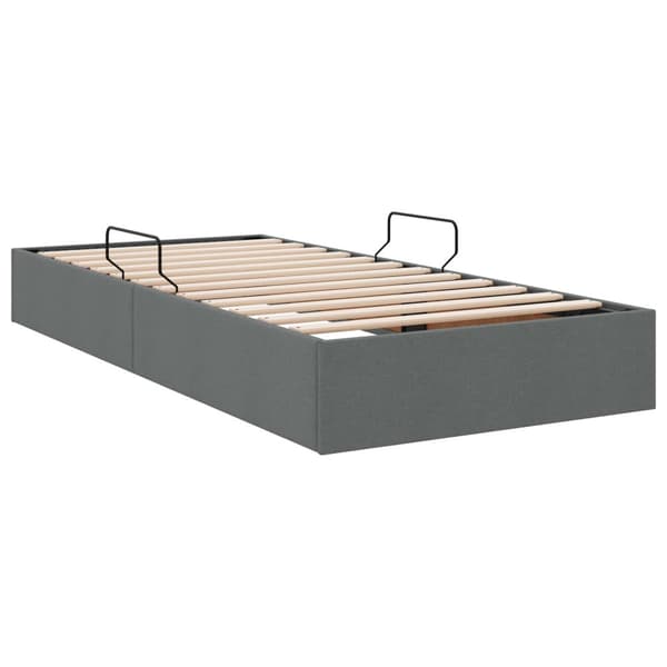 Ottoman Sängram med lagring Mörkgrå 90 x 190 cm tyg