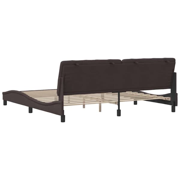 Bed Frame without Mattress Dark Brown 200x200 cm Fabric